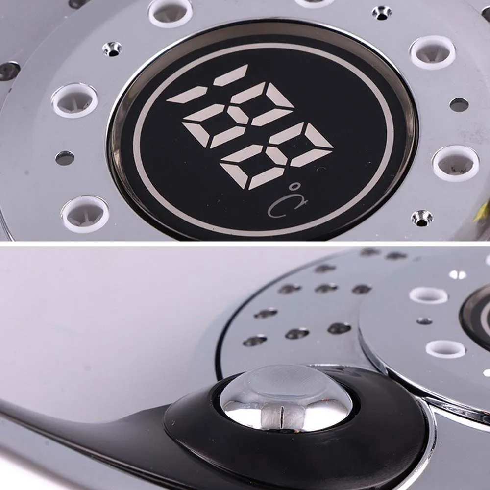 

LED Light Shower Head Digital Temperature Control Water-saving Handheld Single Waterfall Shower Bathroom Showerhead Filter