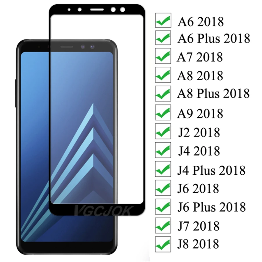 

Защитное стекло PAGOOC для смартфона Samsung Galaxy A6/A6Plus/A7/A8/A8Plus/A9/J2/J4/J4Plus/J6/J6Plus/J7/J8 с уровнем защиты 9D, золотой/белый/черный