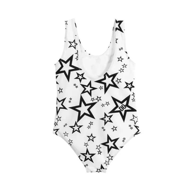 Лето 2020 детская одежда для купания купальники девочек со звездами Цельный