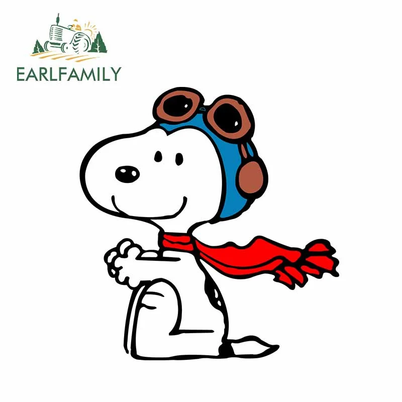 EARLFAMILY 13 см x 12,3 см для Снупи и пилота автомобиля Наклейка 3D забавная Автомобильная наклейка s устойчивая к царапинам наклейка окклюзия царапины наклейки