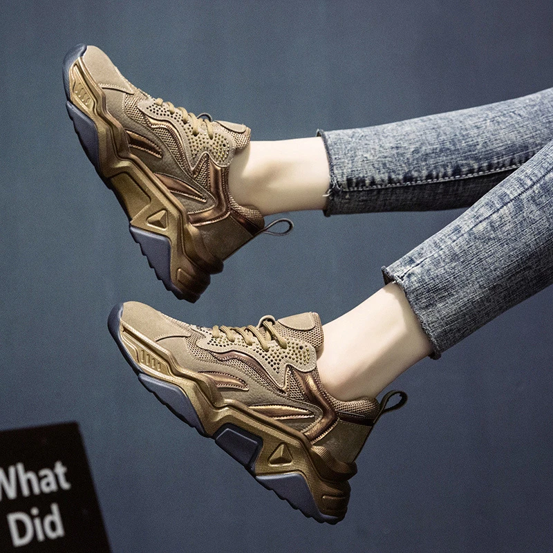 Женские массивные кроссовки на платформе черные повседневные Дизайнерские