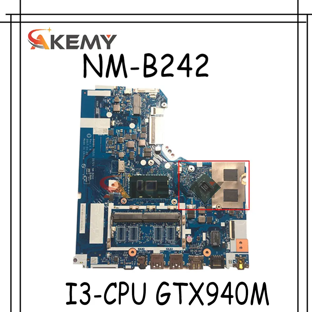 

Материнская плата Akemy DG421 DG521 DG721 для ноутбука Lenovo 320-15IKB 320-15ISK, Процессор I3 GPU GTX940M DDR4 100%, тест
