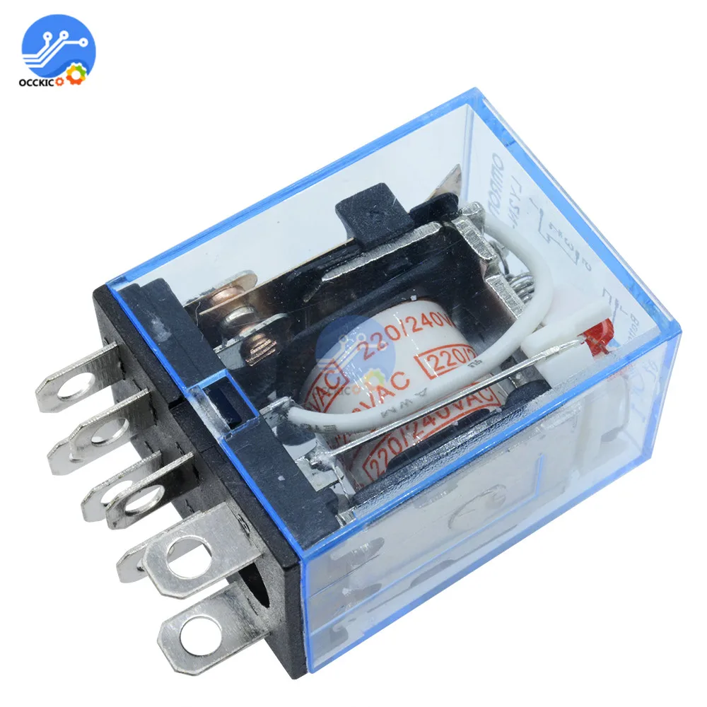 Электромагнитное реле переменного тока 220 В постоянного 12 24 10A LY2NJ катушка DPDT