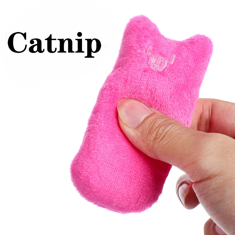 VZZ Teeth Grinding Catnip Toys Funny Interactive Plush Cat Toy Pet Kitten Chewing Vocal Claws Thumb Bite mint For Cats | Дом и сад