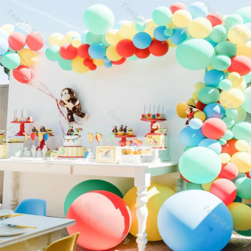 

139 Matte Red Green Balloon Garland Macaron Mint Yellow Blue Baby Shower Balloons Arch Birthday Party Gender Reveal Decorations