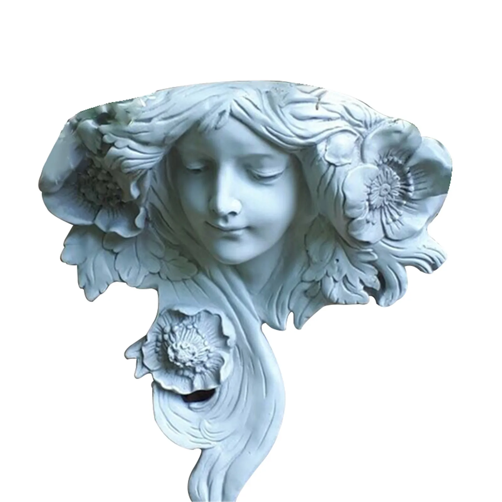 

French Greenmen Mystic Maiden Spring and Star Wall Sculptures Planter Pockets Flower Arrangement Vases Home Decoration D