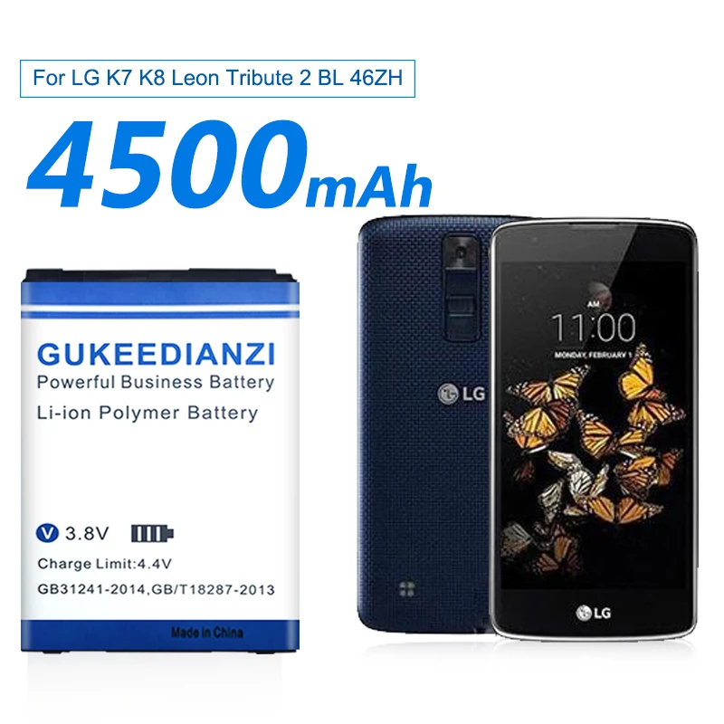 Батарея BL 46ZH для LG Leon Tribute 2 K7 K8 K10 2017 версия K20 плюс K4 M160 Aristo MS210 Trackcode|Аккумуляторы