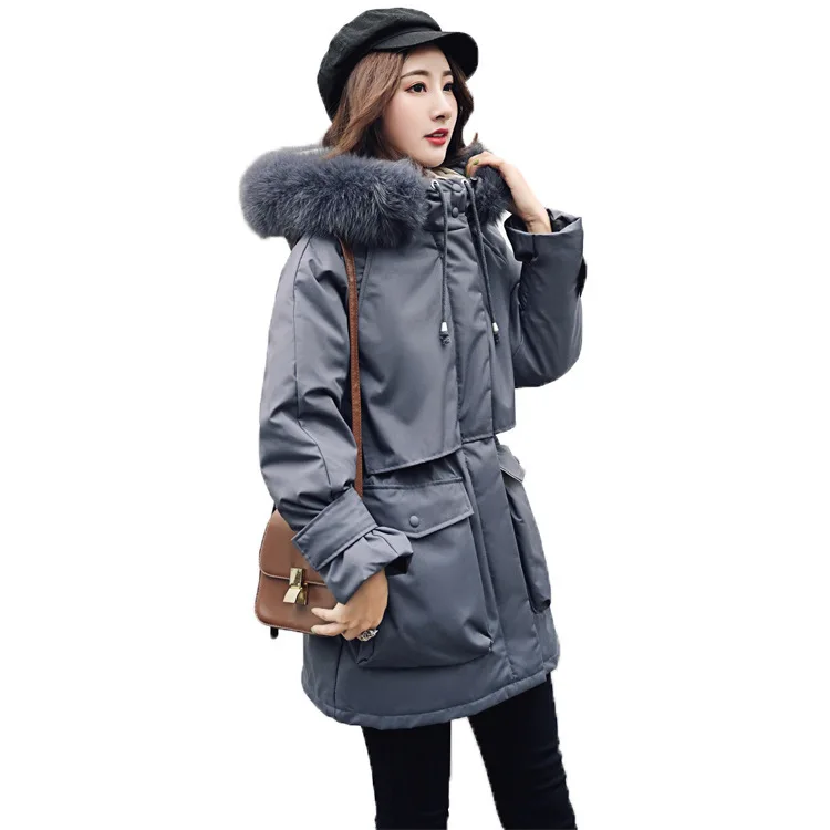 90% белые пуховики на утином пуху 2019 зимняя куртка для девочек плотное короткое