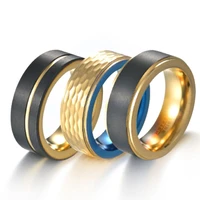 8mm tungsten carbide gold double beveled edge with groove in the middle mens wedding tungsten steel ring high quality jewelry