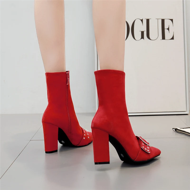 2019 г. модные роскошные женские ботинки на высоком каблуке 9 5 см с заклепками
