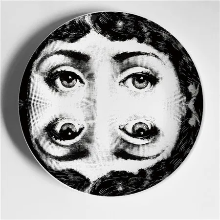 2 Fornasetti черно-белая иллюстрационная тарелка, настенная тарелка, домашний декор для отеля, человеческое лицо, керамическая посуда для декора стен - Цвет: 2