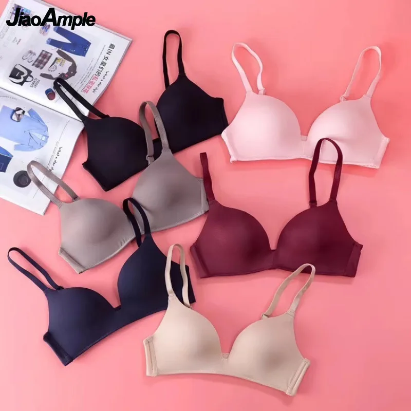 

Seamless Thin Girls Breathable Bra Without Underwire Sexy Push Up Solid Women's Brassiere Everyday Sleep Lingerie Female 2021