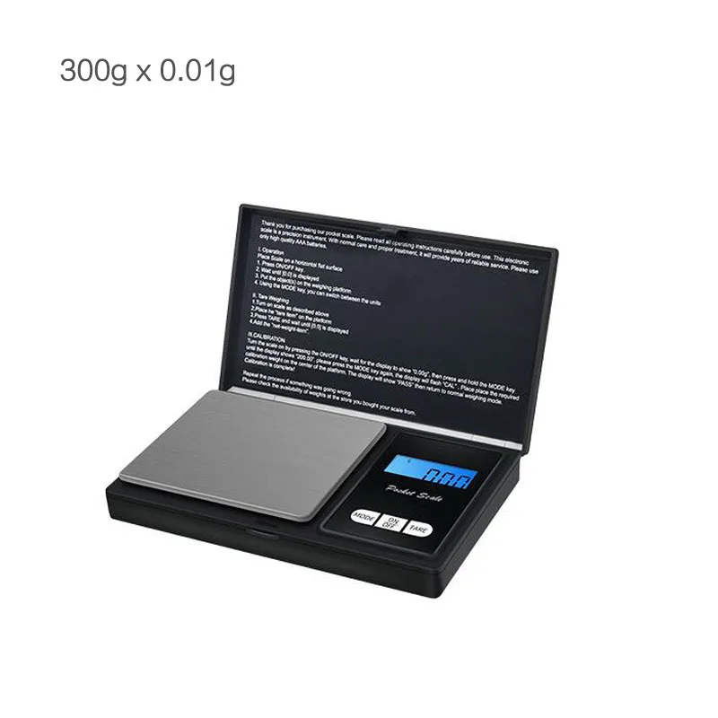 300g x 0.01g Портативные точные цифровые весы мини 2 кг 0,1 г 500 г 0,01 г электронные весы кухонные весы ювелирные весы - Цвет: 300g x 0.01g