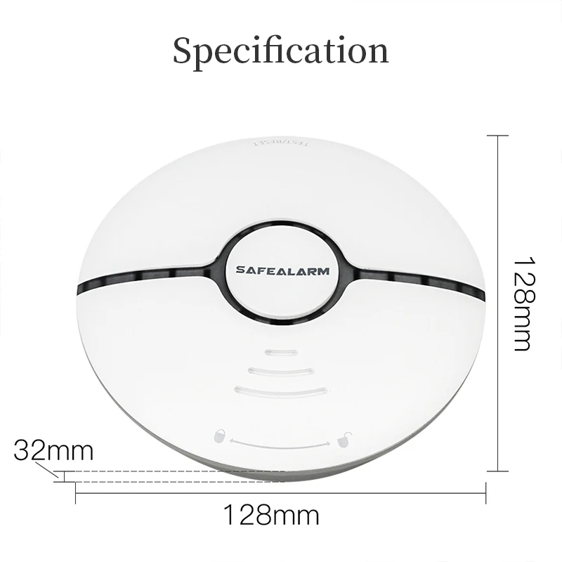 wifi smart smoke fire alarm sensor detector home security system alarm wireless smart life tuya app control powered by battery free global shipping