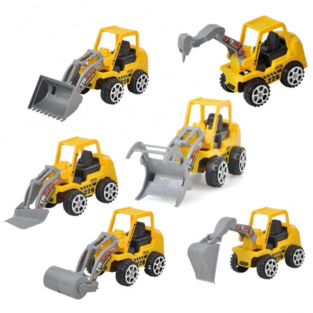 

6Pcs Simulation Excavator Engineering Child Educational toys Vehicle Model Kid Toy Car Collection Gift