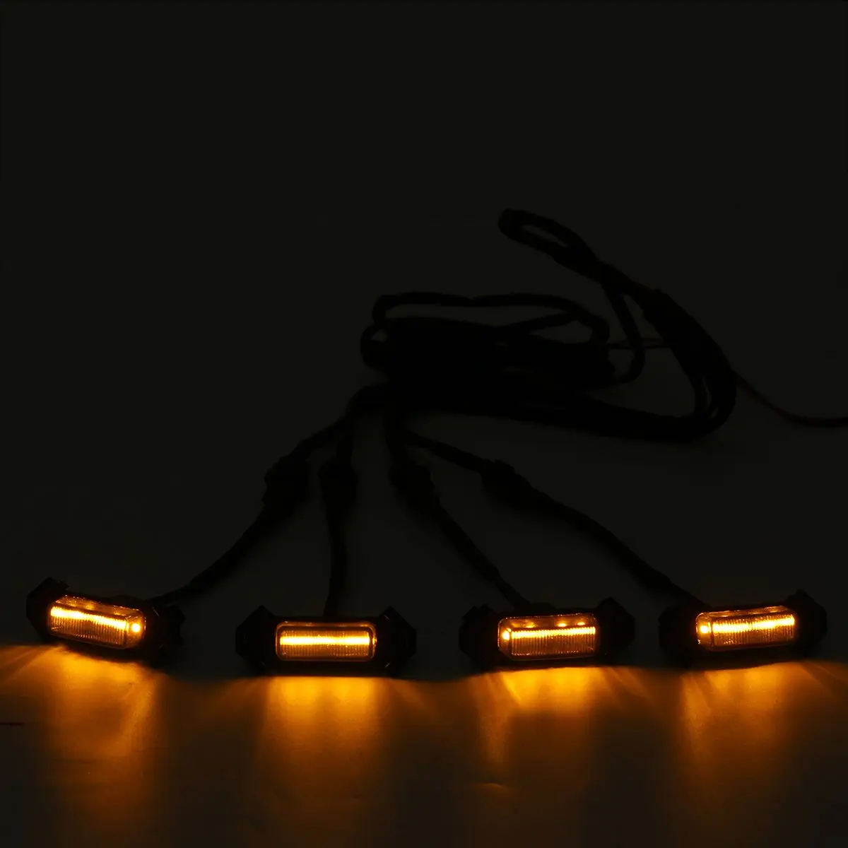 

4 Pcs/Set Front Bumper Grill Smoked Lens Yellow LED Light Assemblies With Wiring Harness Kit For Tacoma TRD PRO 2016-2019