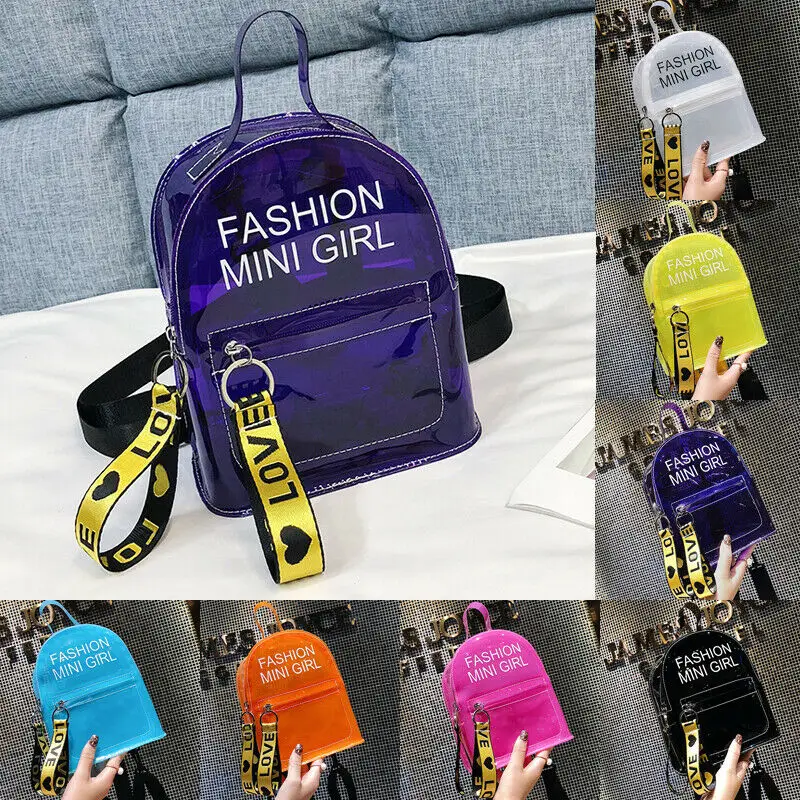 Модный женский мини-рюкзак из ПВХ прозрачный школьный рюкзак на плечо женские