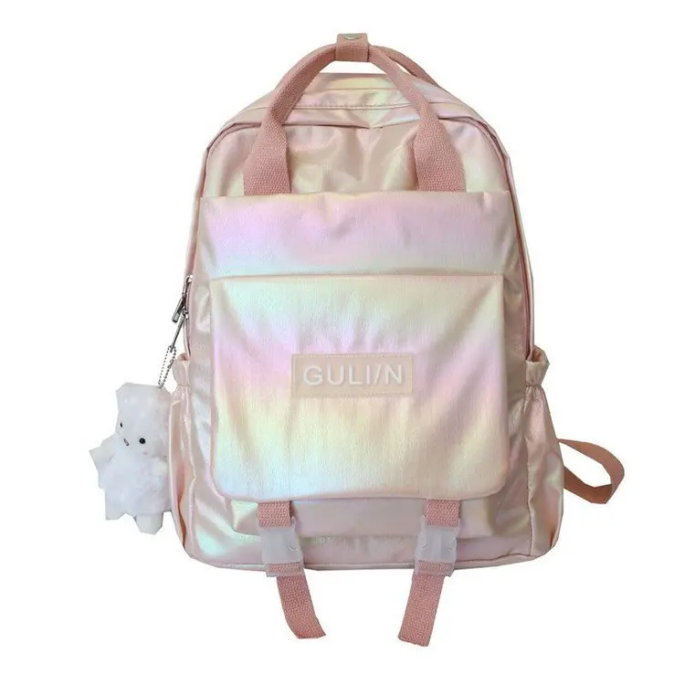 

Harajuku gradient personality laser sweet girl hand backpack college style versatile fashion student schoolbag