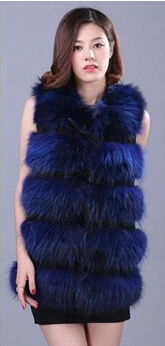 Топ жилет женский 2019 роскошный зимний пушистый длинный искусственный мех пальто