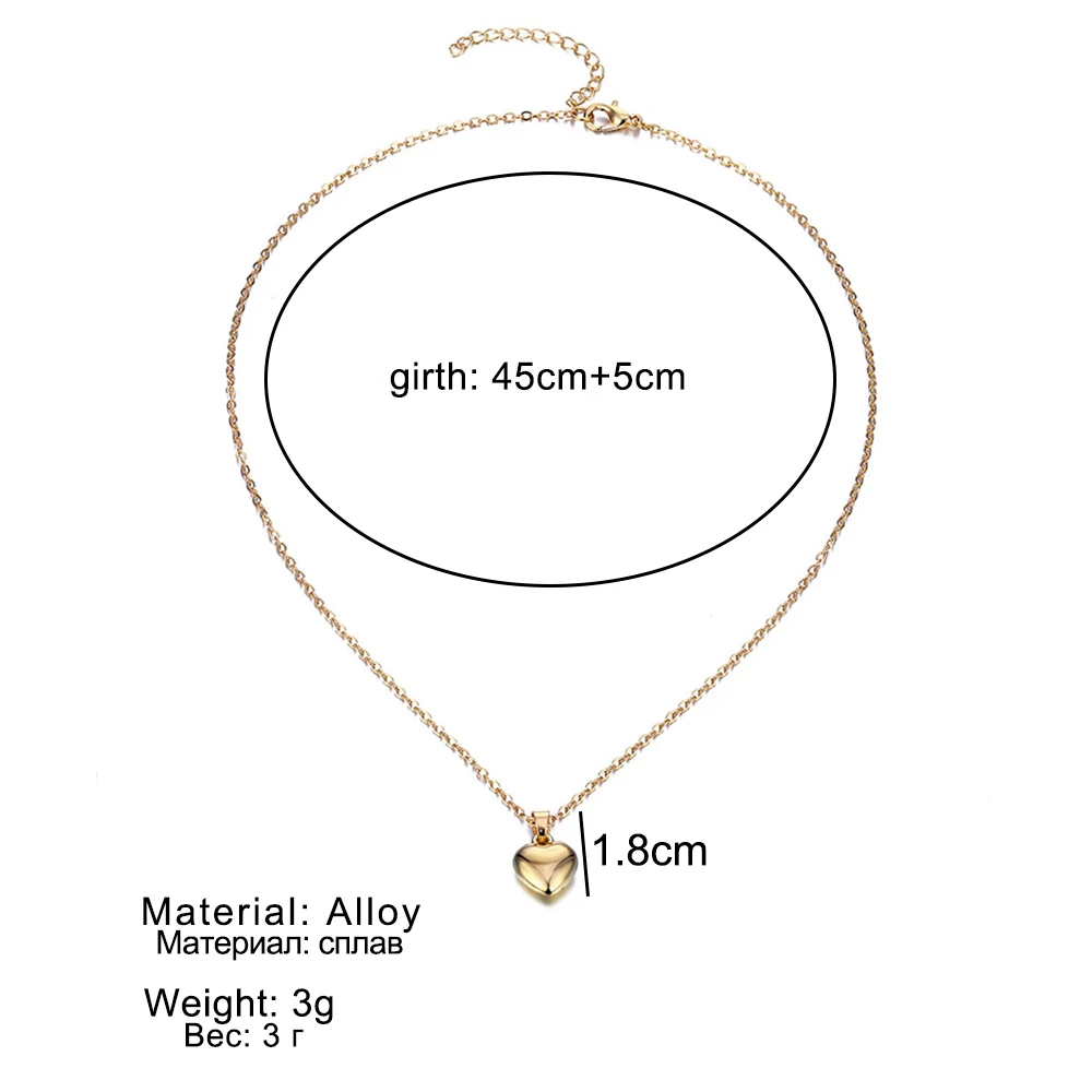 Женское ожерелье с подвеской в виде сердца золотого/серебряного цвета|Ожерелья