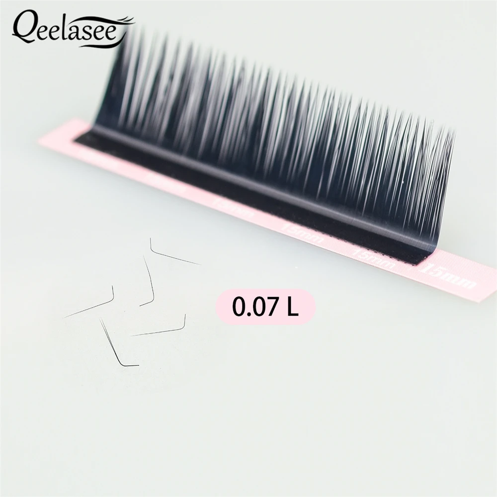 Qeelasee 4 лотка L/L+/LC/LD curl накладные ресницы для наращивания норки черный материал 8-15 мм смешанный лоток L локон накладные ресницы