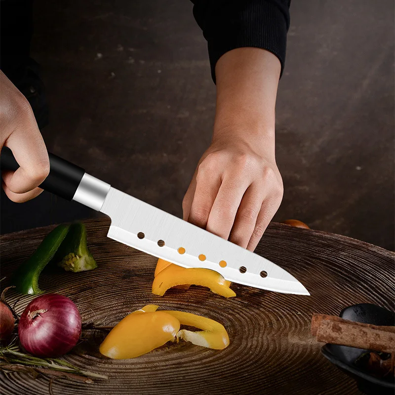 5 Inch Japanese Kitchen Utility Knife Stainless Steel Anti-stick Vegetable Fruit Paring Knife Fish Meat Slicing Cutter