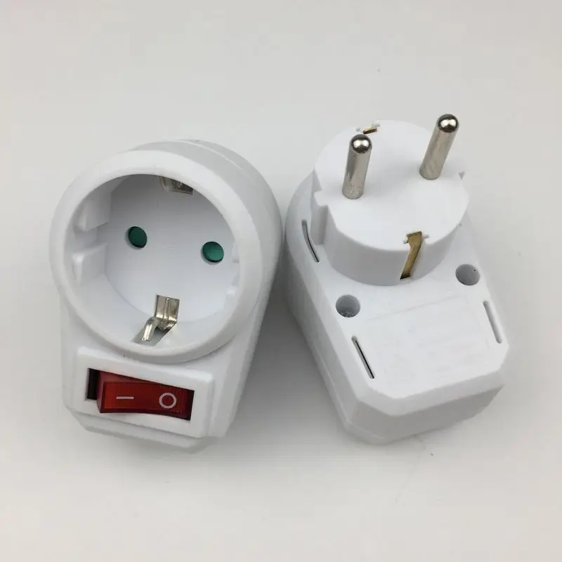 

European Conversion Plug 1 to 1 Way Power Adapter Adaptor with Switch 16A AC 250V