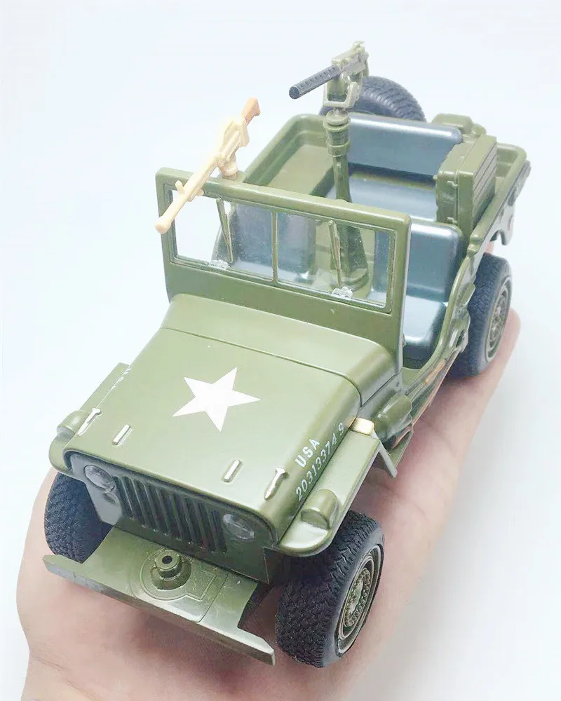 Моделирование 1:24 военная модель автомобиля из сплава Уиллис, звук и свет оттяните назад Подарочный металлический внедорожный автомобиль модель
