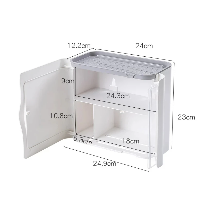 

SWABSS Toilet Paper Holder Waterproof Wall Mount Shelf Toilet Paper Tray Roll Paper Towel Holder Case Tube Storage Box Tray