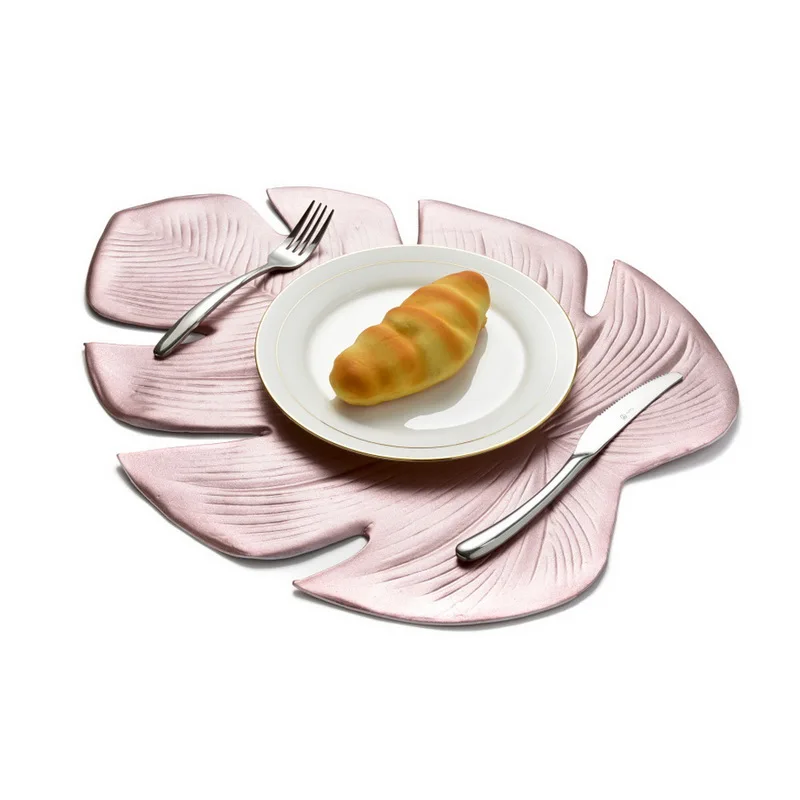 Тарелка для обеденных настольные подставки имитация листьев завод ПВХ