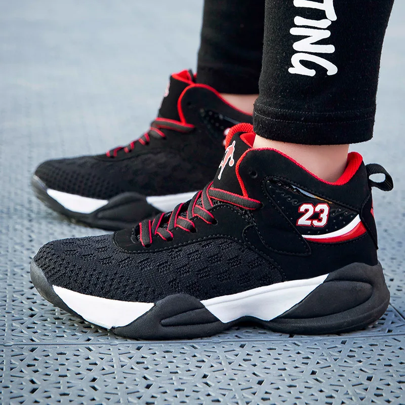 Баскетбольная обувь для мальчиков дышащая спортивная с сеткой детей детские