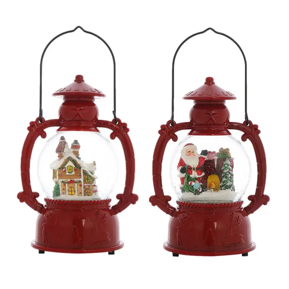 

Santa Claus Lantern With Music Christmas Snow Crystal Ball Led Table Lamp Oil Light 2021new Year Ornament Home Decoration Gift