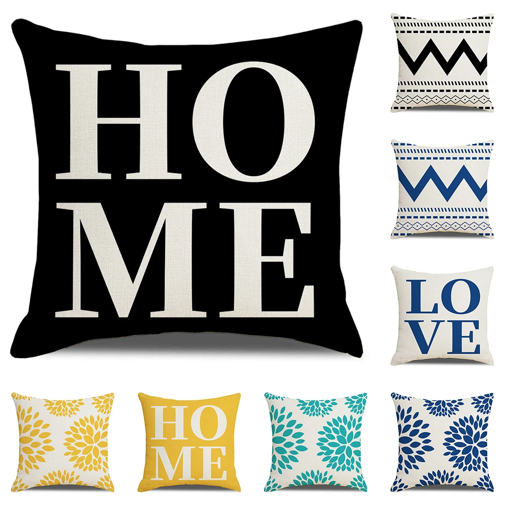 

Nordic Letter Print Cushion Cover Office Sofa Square Pillow Case Home Decor Geometric Throw Pillow Cover 45x45cm