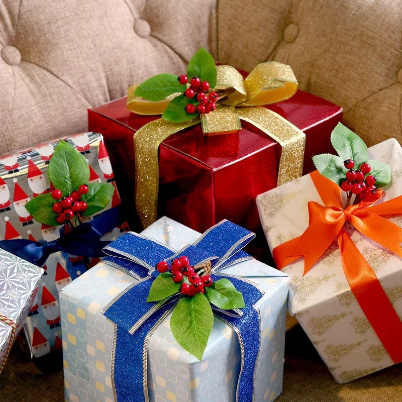 20 рождественские искусственные ягоды твиг стебель поддельные связка для