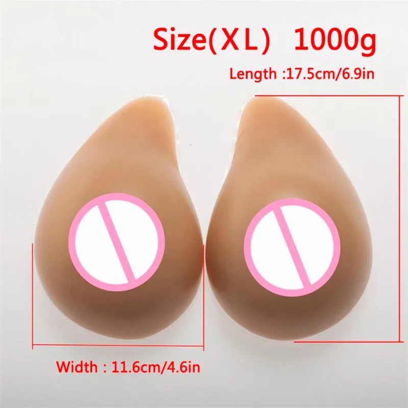 New 1000g Realistic Silicone Breast Forms Fake Boobs For Crossdresser Shemale Transgender Drag Queen Transvestite Mastectomy