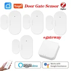 Датчик двери Tuya Zigbee 3,0, смарт-детекторы открытиязакрытия дверей, датчик окон приложения Smartlife работает с Alexa,Google Home с концентратором