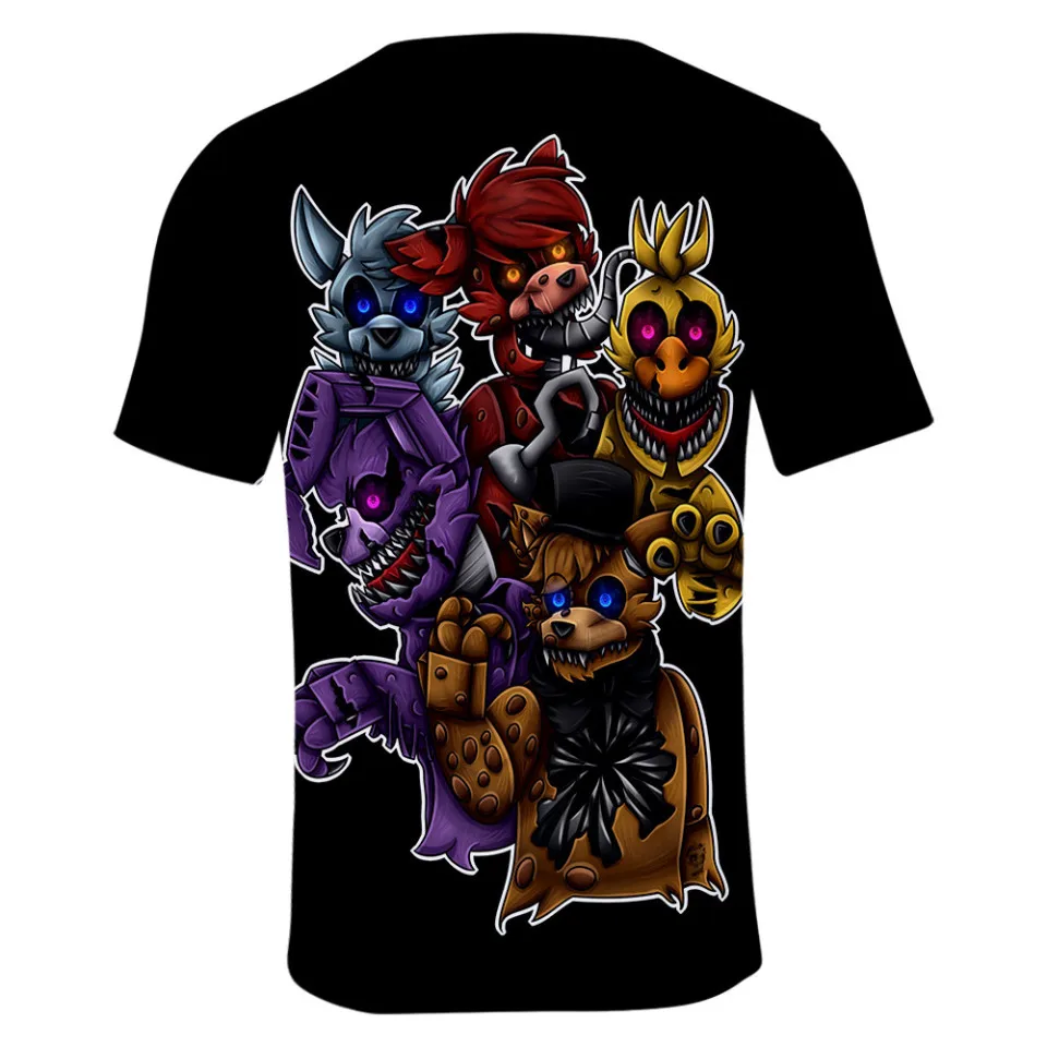 Fnaf/футболка с 3D принтом Новинка года, футболка FNAF для мальчиков летняя уличная футболка s Five Nights at Freddy's топы с аниме, мужская одежда