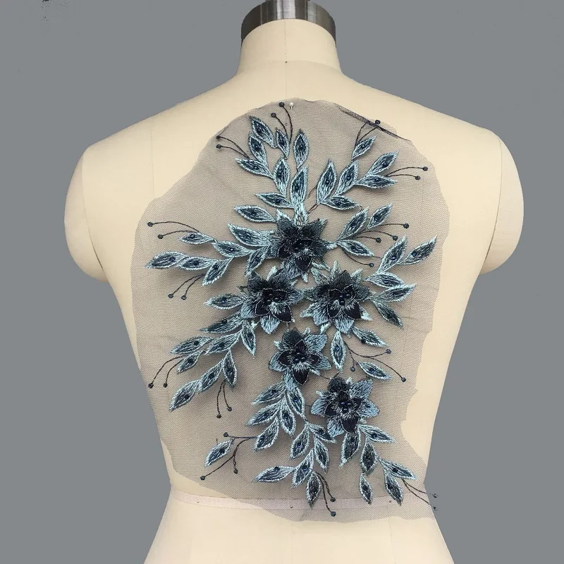 

Multicolor nail beads 3D embroidery lace flowers lace accessories children's clothing fashion patch stickers