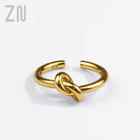 zn korean ins style womens ring creative design knotting shape opening geometric finger rings personality fashion jewelry gifts