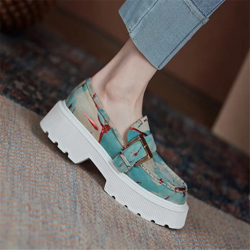 

Women Platform Chunky Sneakers Thick Sole Vulcanized Dad Shoes 2021 New Spring Female Casual Increase Breathable Running Shoes