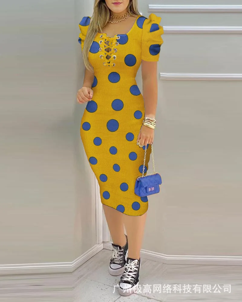 

Women's 2021 New Pit Striped Polka Dot Dress dress summer 2020