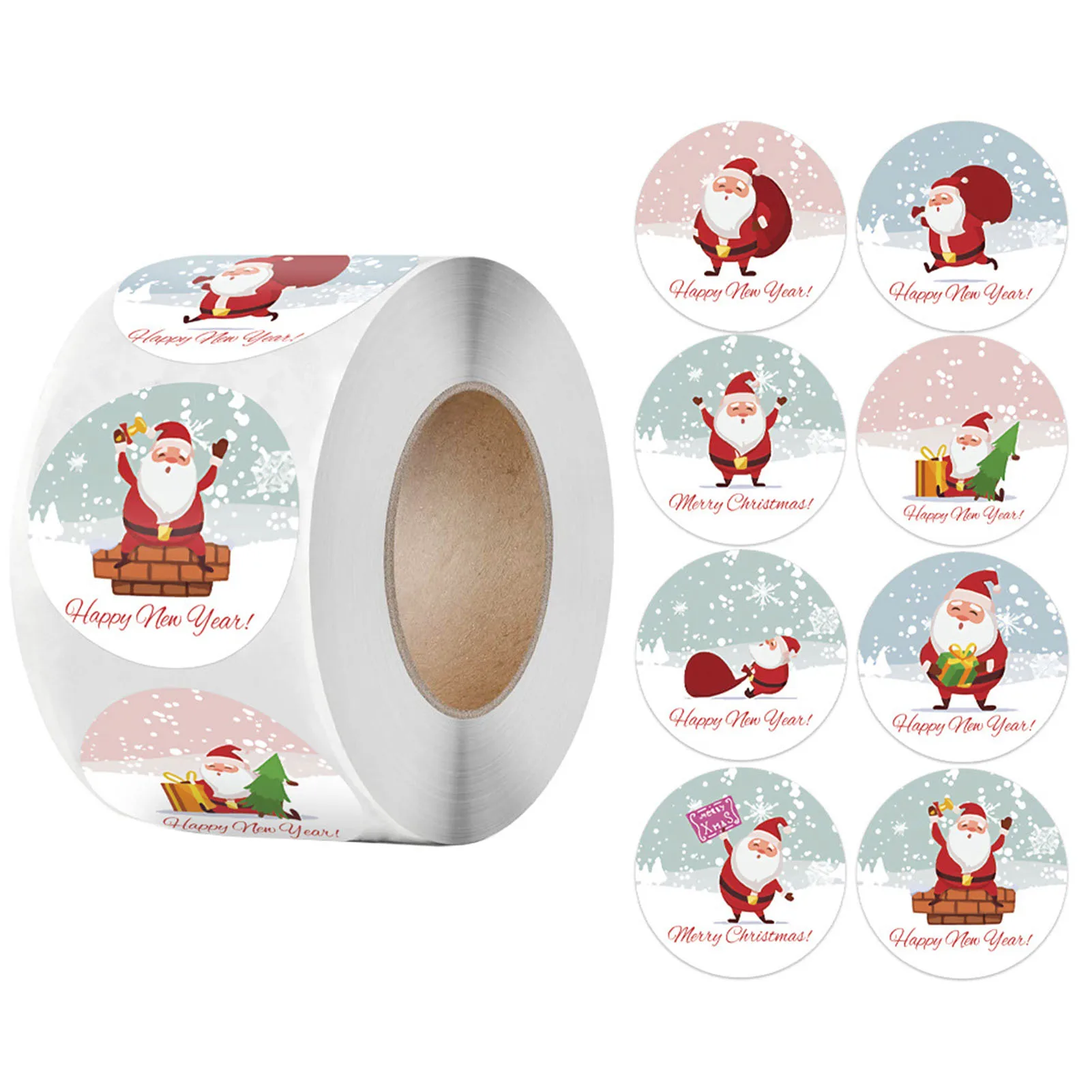 

500Pcs Christmas Stickers Label Christmas Stickers Round Stickers Circle Label Merry Christmas Tag Stickers - Santa Claus Kids S