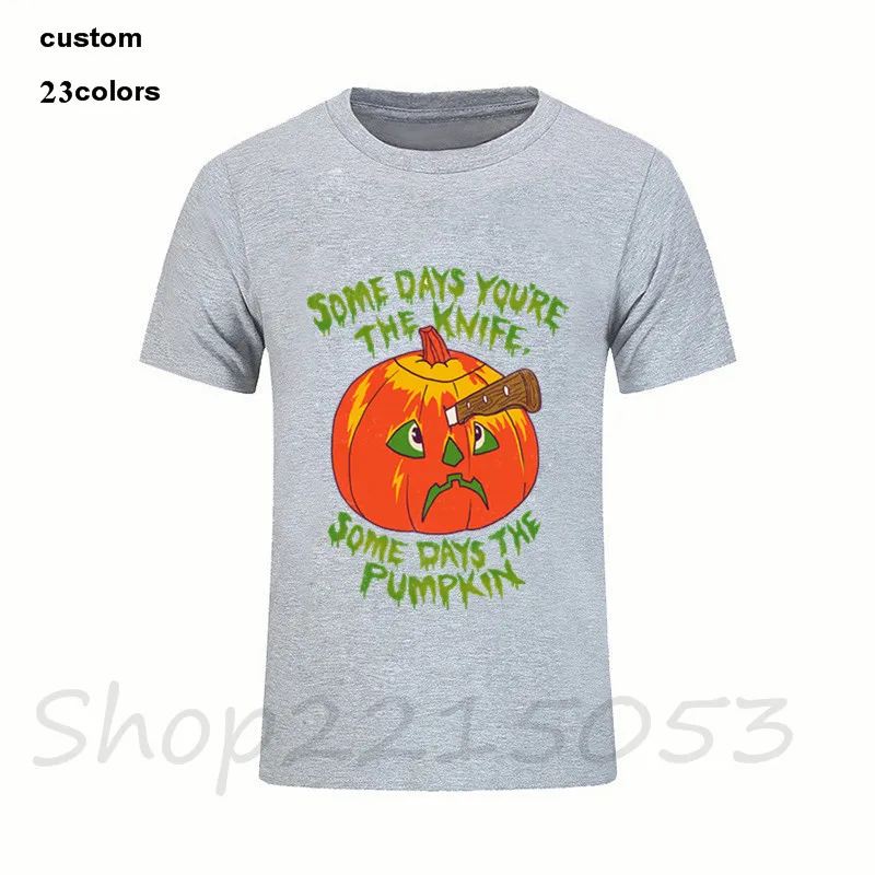 Мужские Винтажные Футболки с ножом тыквы Джеком о фонариком spoopy tfw fml на Хэллоуин