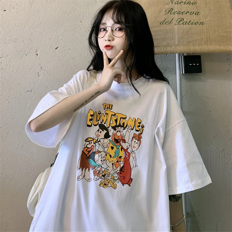 Шикарная футболка в гонконгском японском стиле с коротким рукавом Женская