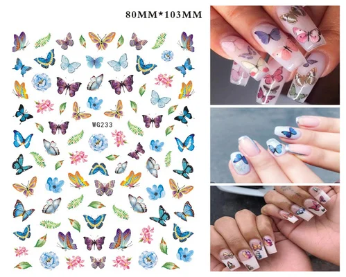Красивая бабочка Фэнтези 3D наклейка для ногтей Наклейка украшение инструмент |