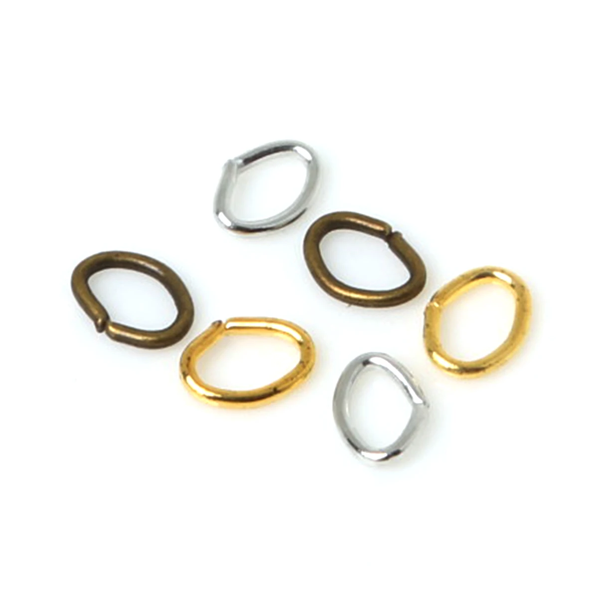 

450/200pcs/lot Gold/Rhodium/Bronze Plated Oval Open Jump Rings Split Rings Connectors 4x5/5x7mm For Diy Jewelry Finding Making