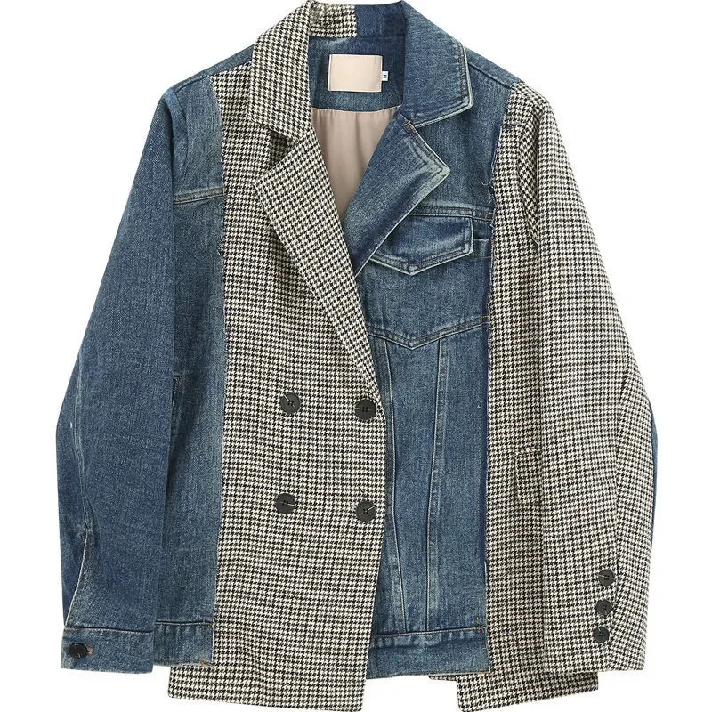 Женская джинсовая флисовая куртка новинка 2021 весенне-осенний Блейзер