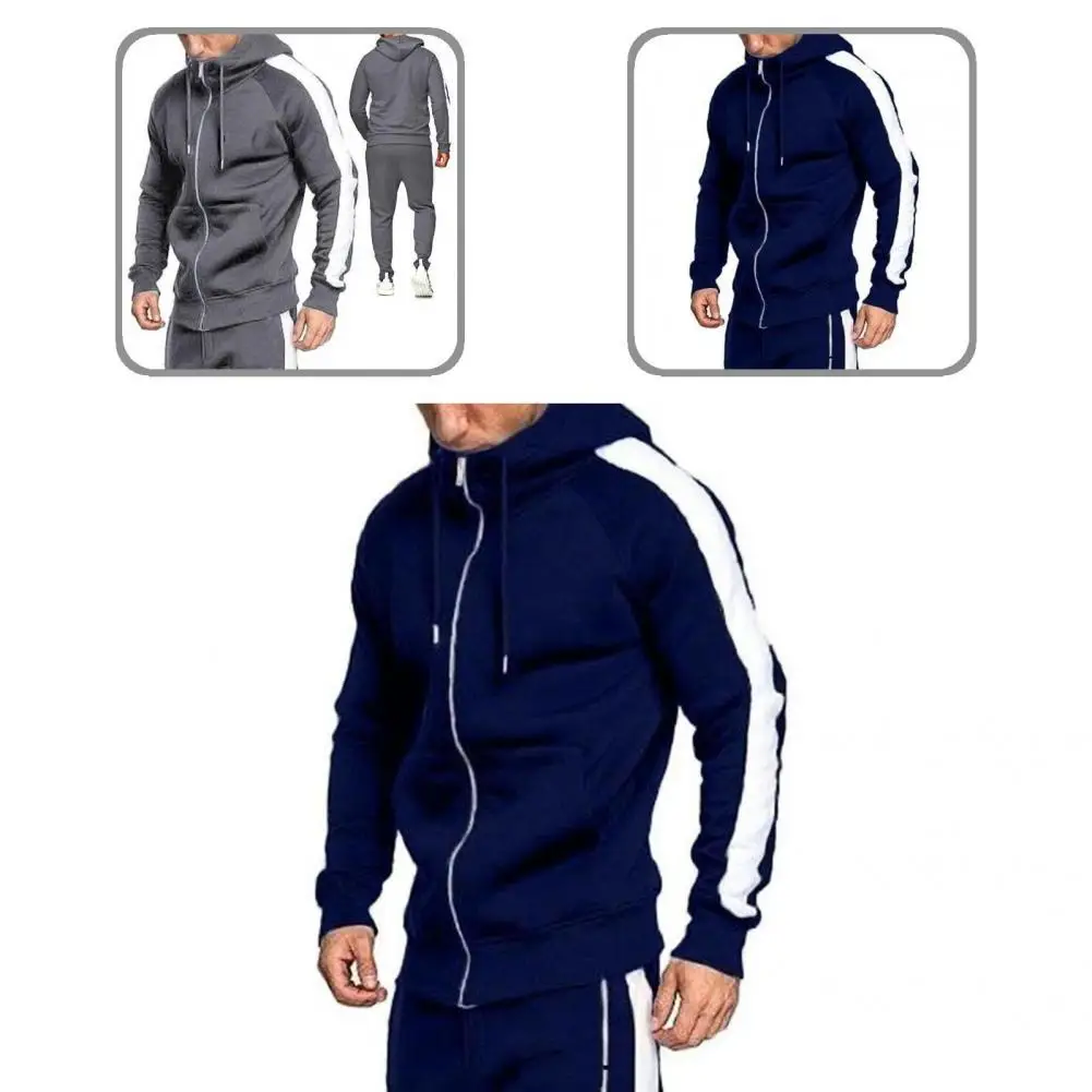 

2 Pcs/Set Terrific Leisure Men Tracksuits Men Tracksuits Elastic Cuff Energetic