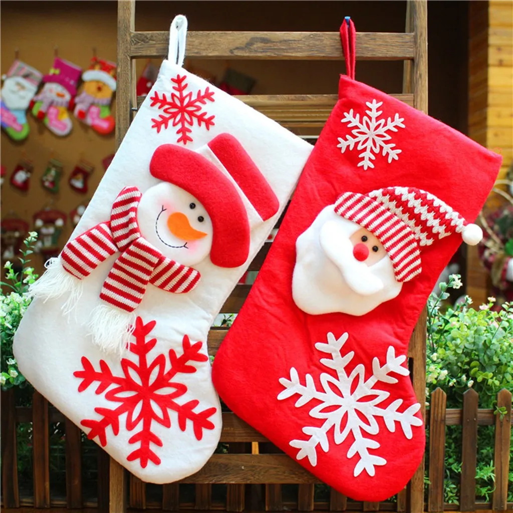 

Christmas Santa Socks Candy Gift Bag Ornament Party Xmas Tree Hanging Decoration Xmas Decor Gift navidad decoraciones 2020 #065