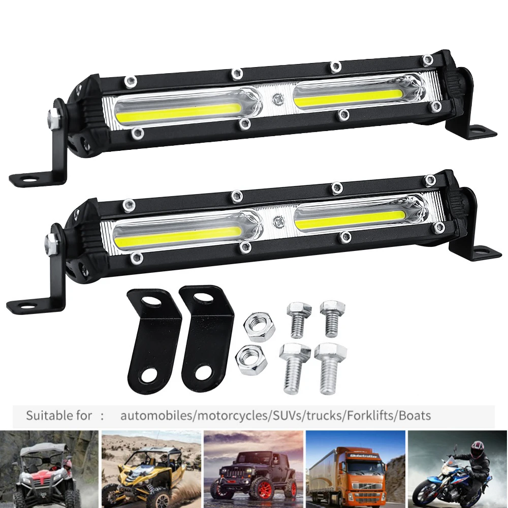 

Car LED Work Light 12V 24V LED Spotlight Work Light Bar 6500K Strip light for car Auto Truck Lorry Trailer SUV Spot Fog Lamp